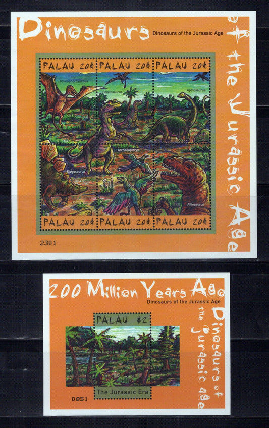 Palau 574-577 MNH Dinosaurs Animals Archaeology