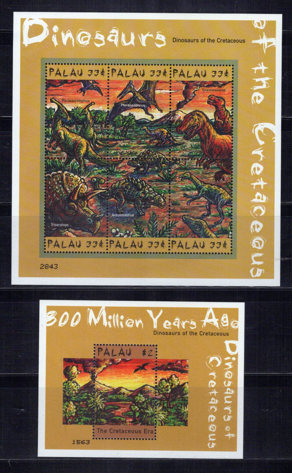 Palau 574-577 MNH Dinosaurs Animals Archaeology