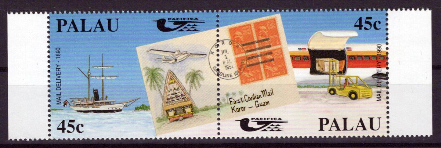 Palau 248a MNH Pacifica Mail Ship Planes Stamps on Stamps