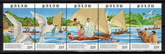 Palau 177a MNH Christmas Biblical Characters Outrigger Canoes