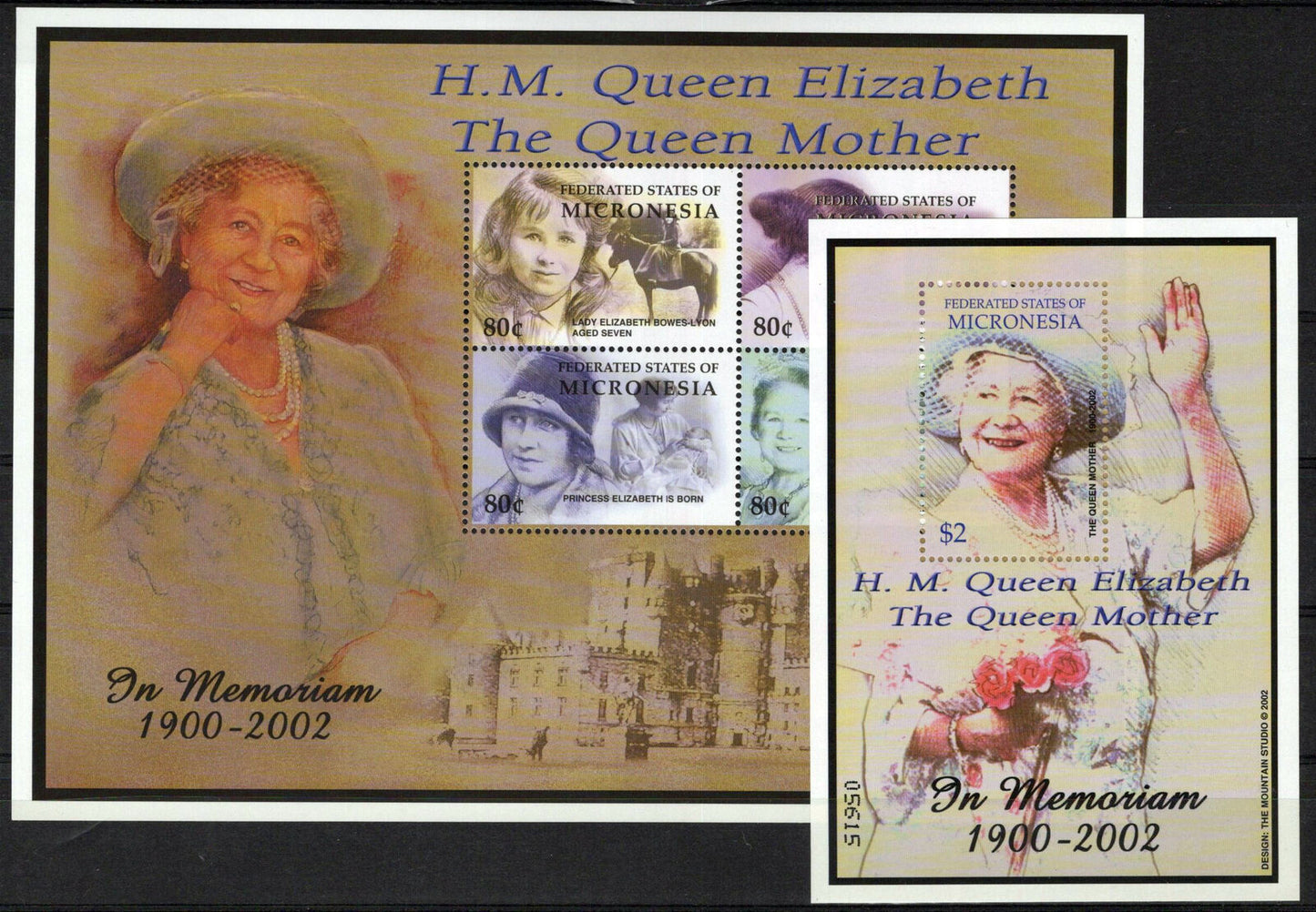 Micronesia 505-506 MNH Queen Mother Elizabeth