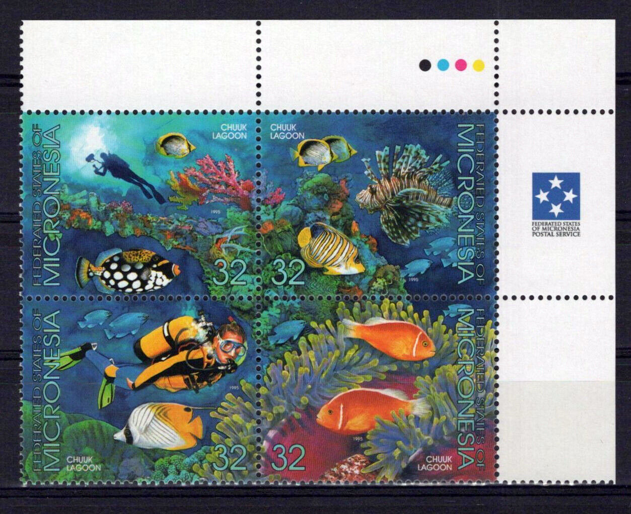 Micronesia 209 MNH Marine Life Chuuk Lagoon Fish Cora