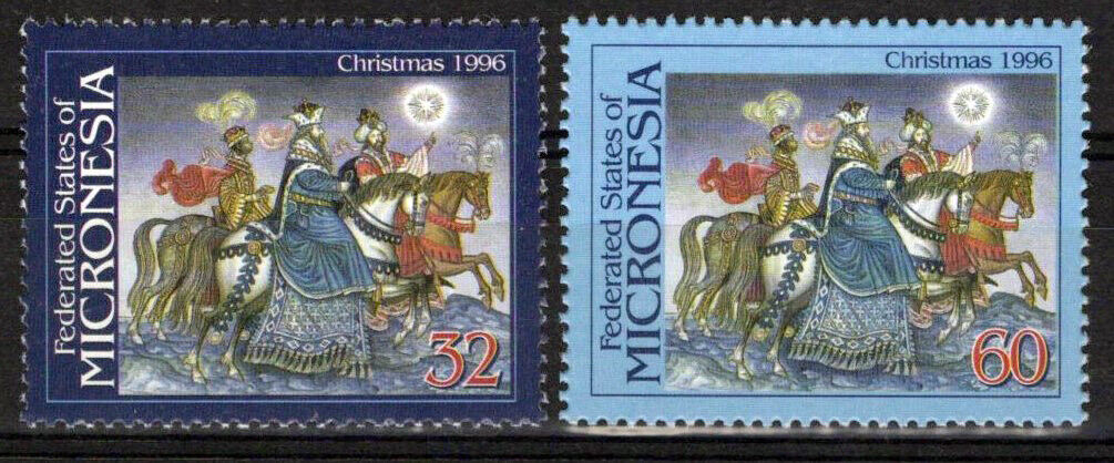 Micronesia 251-252 MNH Magi Star of Bethlehem Xmas Horses