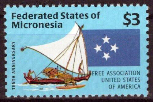 Micronesia 253 MNH Canoe Boats Flags