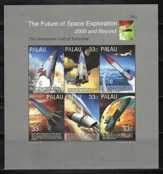 Palau 548-552 MNH Future Space Exploration Travel