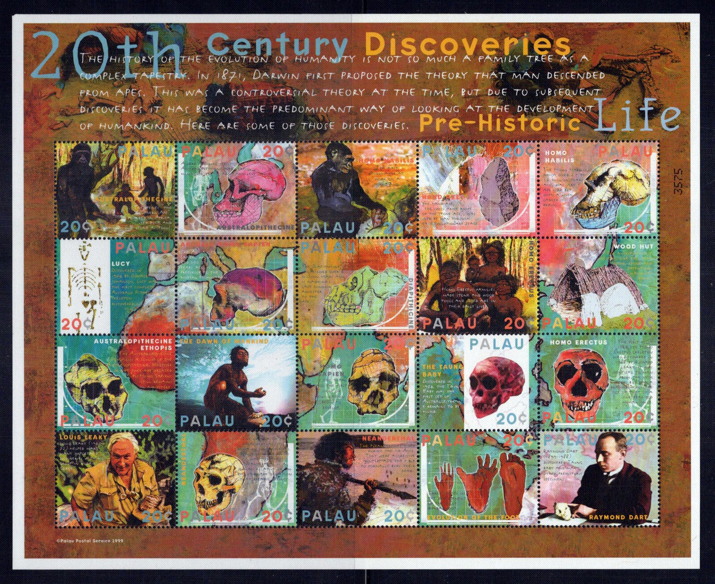 Palau 546 MNH 20th Century Discoveries Prehistoric Life