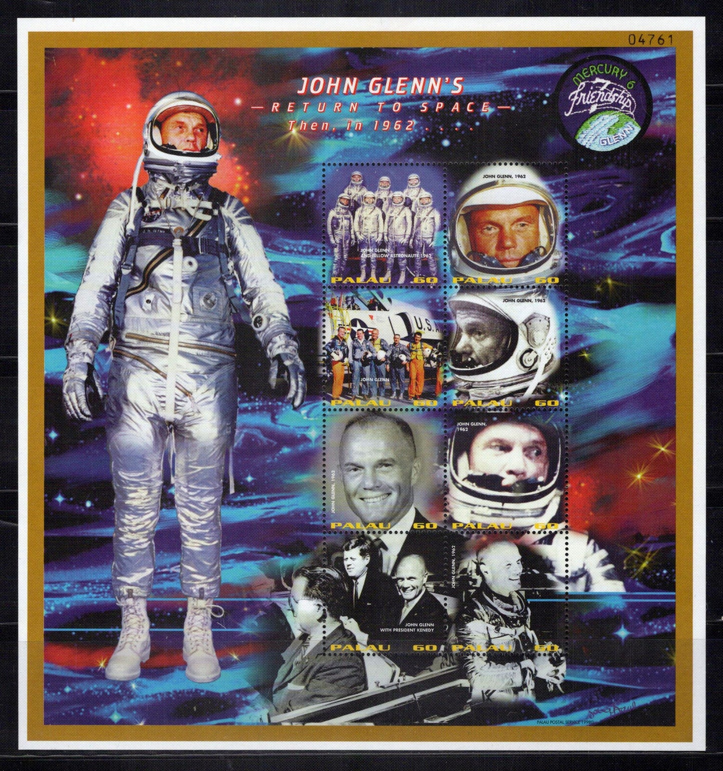 Palau 475-478 MNH John Glenn Space Shuttle