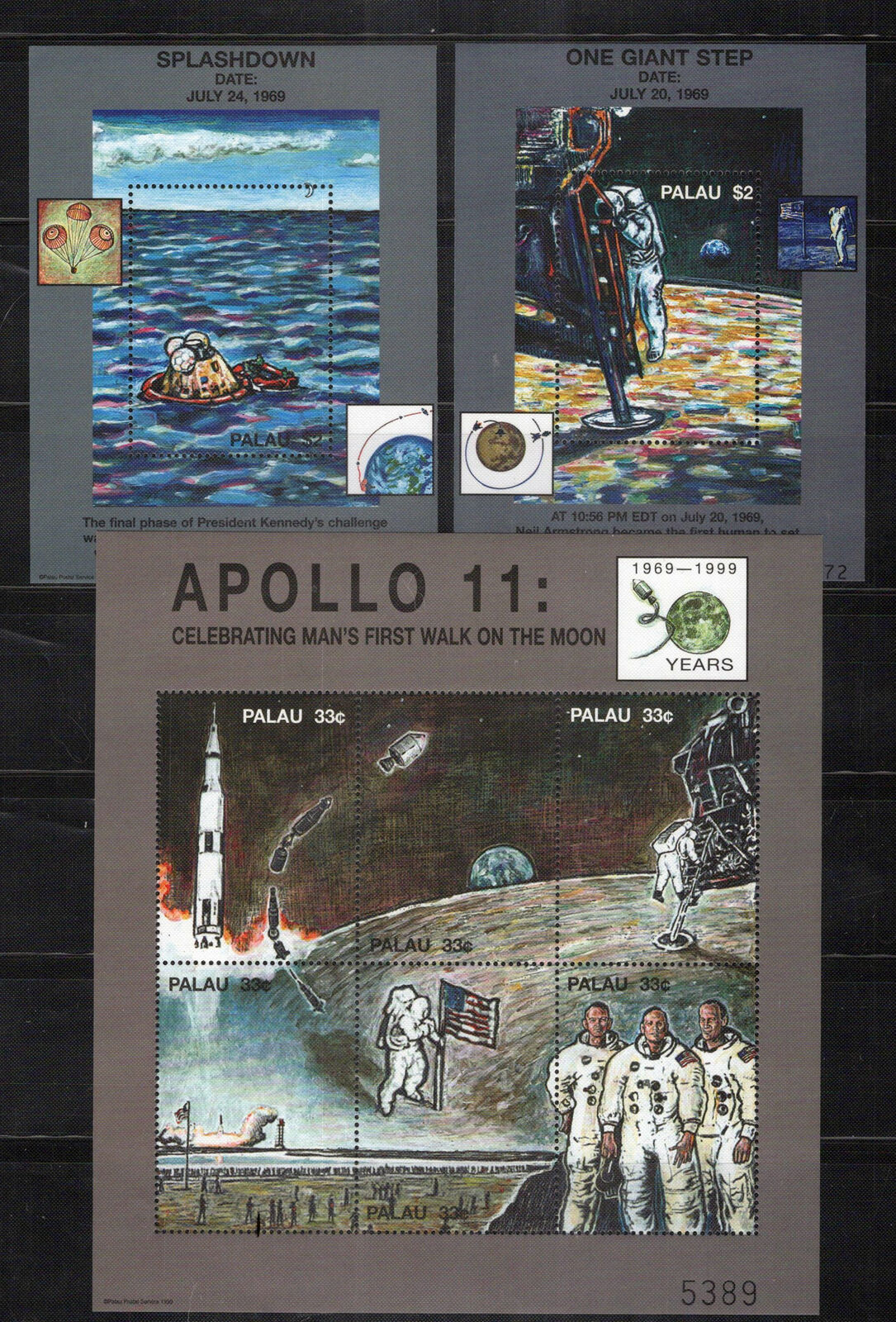 Palau 517 MNH Space Apollo 11 Rockets Astronauts