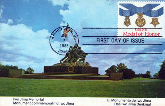 US 2045 FDC Medal of Honor on Iwo Jima Postcard ZAYIX 0124M0296
