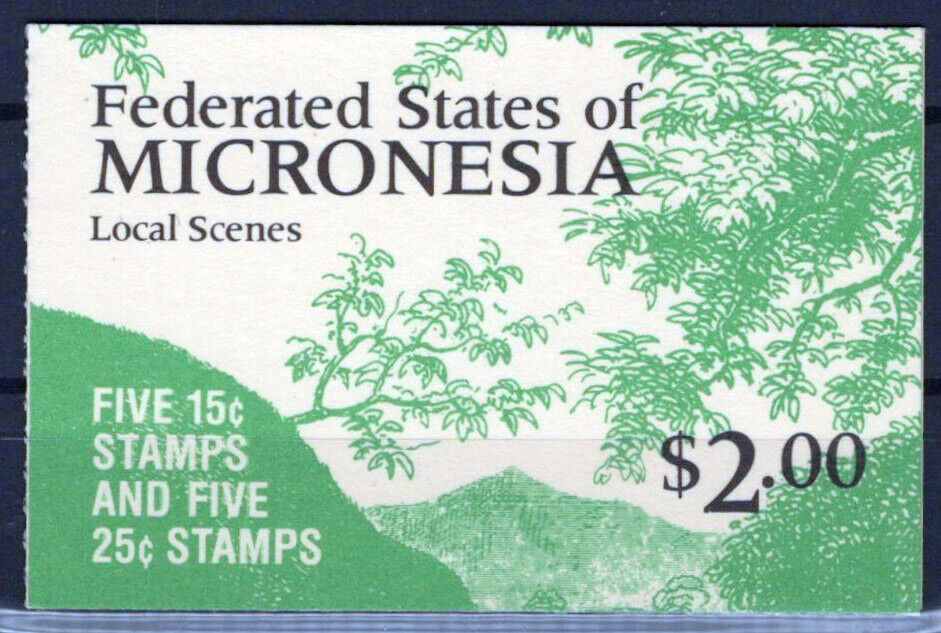 Micronesia 36b MNH Booklet  Pane Nature Tonachau Peak Waterfall