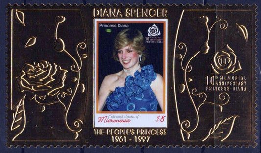 Micronesia 763 MNH Gold Foil Without Gum Princess Diana