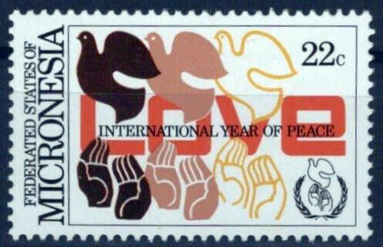 Micronesia 46 MNH Doves Hands Intl. Peace Year Birds