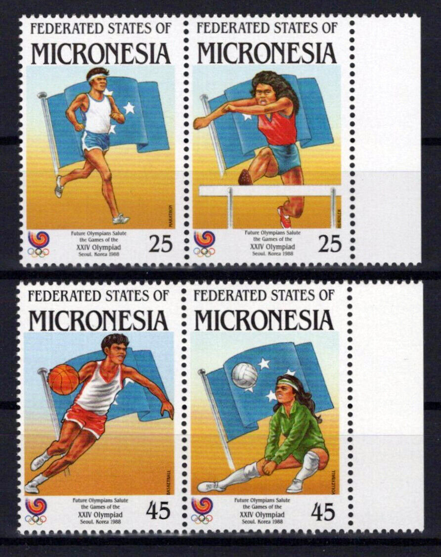 Micronesia 64a-66a MNH Sports Games Olympics Running Basketball