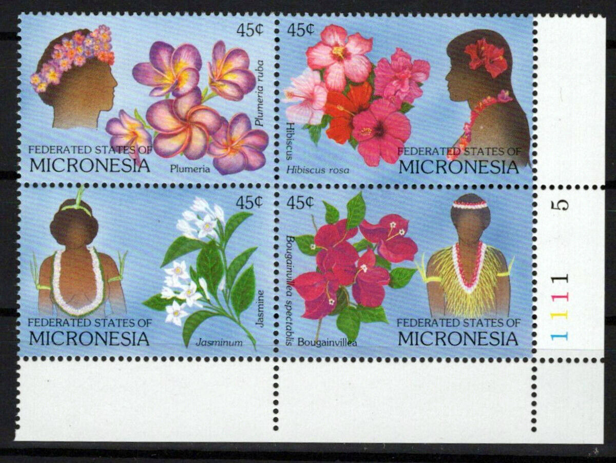 Micronesia 75a MNH Flowers Plants Plumeria Jasmine