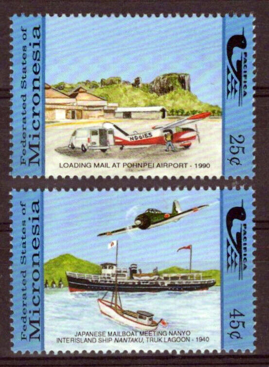 Micronesia 122-123 MNH Postal Service Transportation Aviation