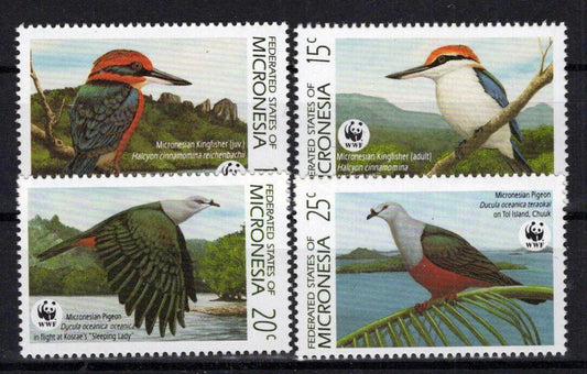 Micronesia 106-109 MNH World Wildlife Fund Birds Kingfishers