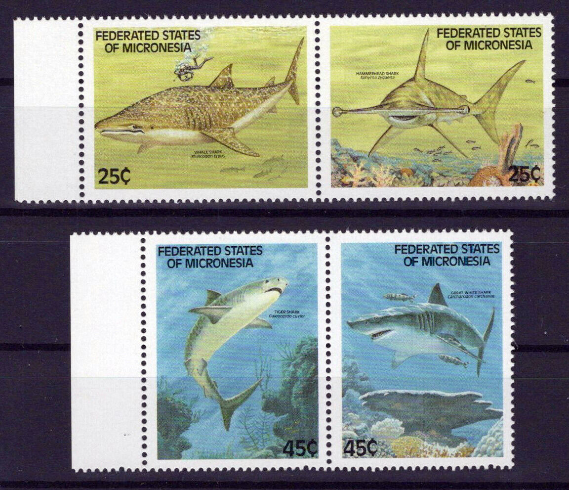 Micronesia 78a-80a MNH Marine Life Sharks