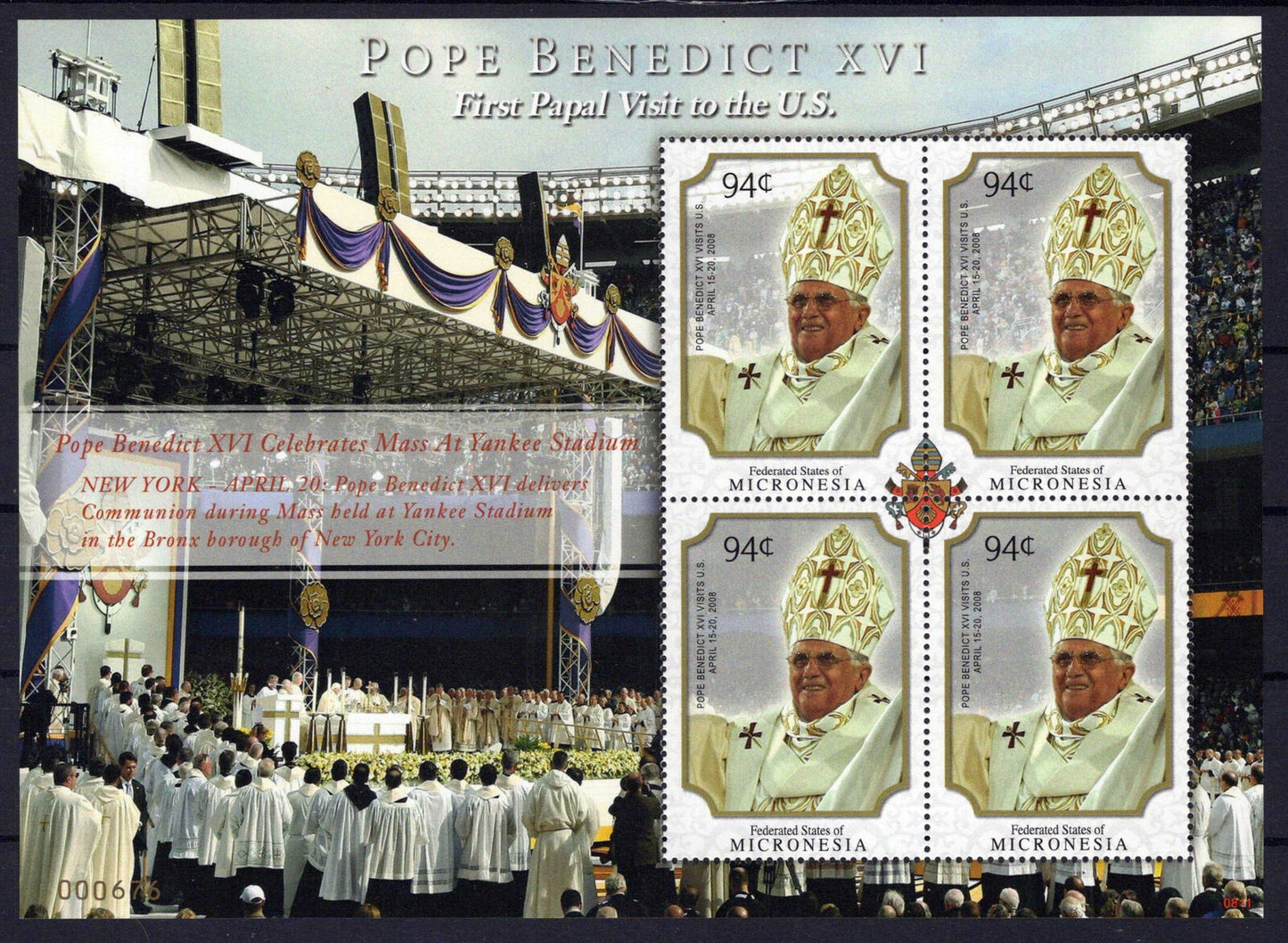 Micronesia 774 MNH Pope Benedict XVI Religious Figure