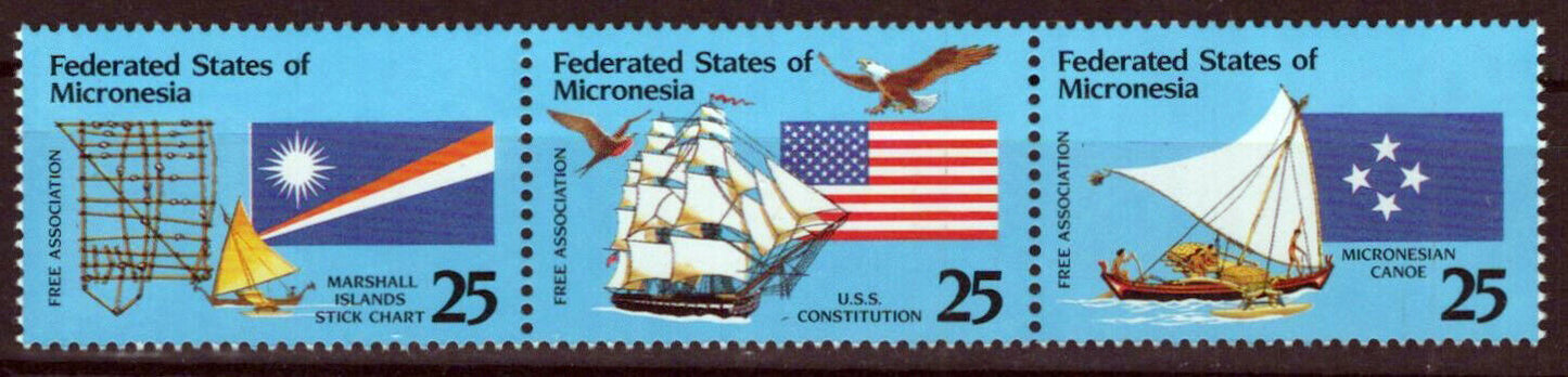 Micronesia 126a MNH Flags Birds Eagle Canoes Ships