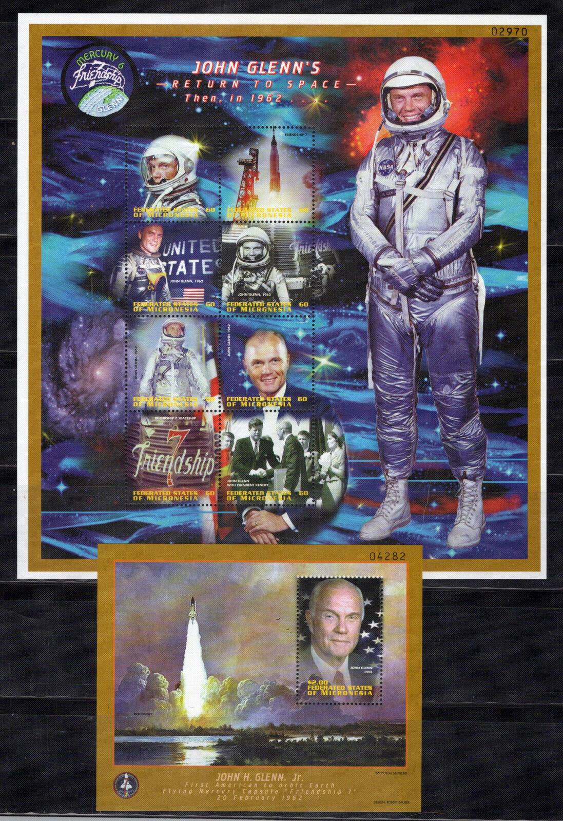 Micronesia 324-327 MNH Space John Glenn Astronaut