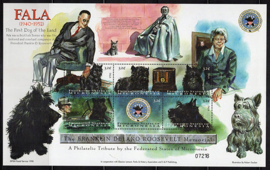 Micronesia 320 MNH Franklin D. Roosevelt Dog Pets Politician