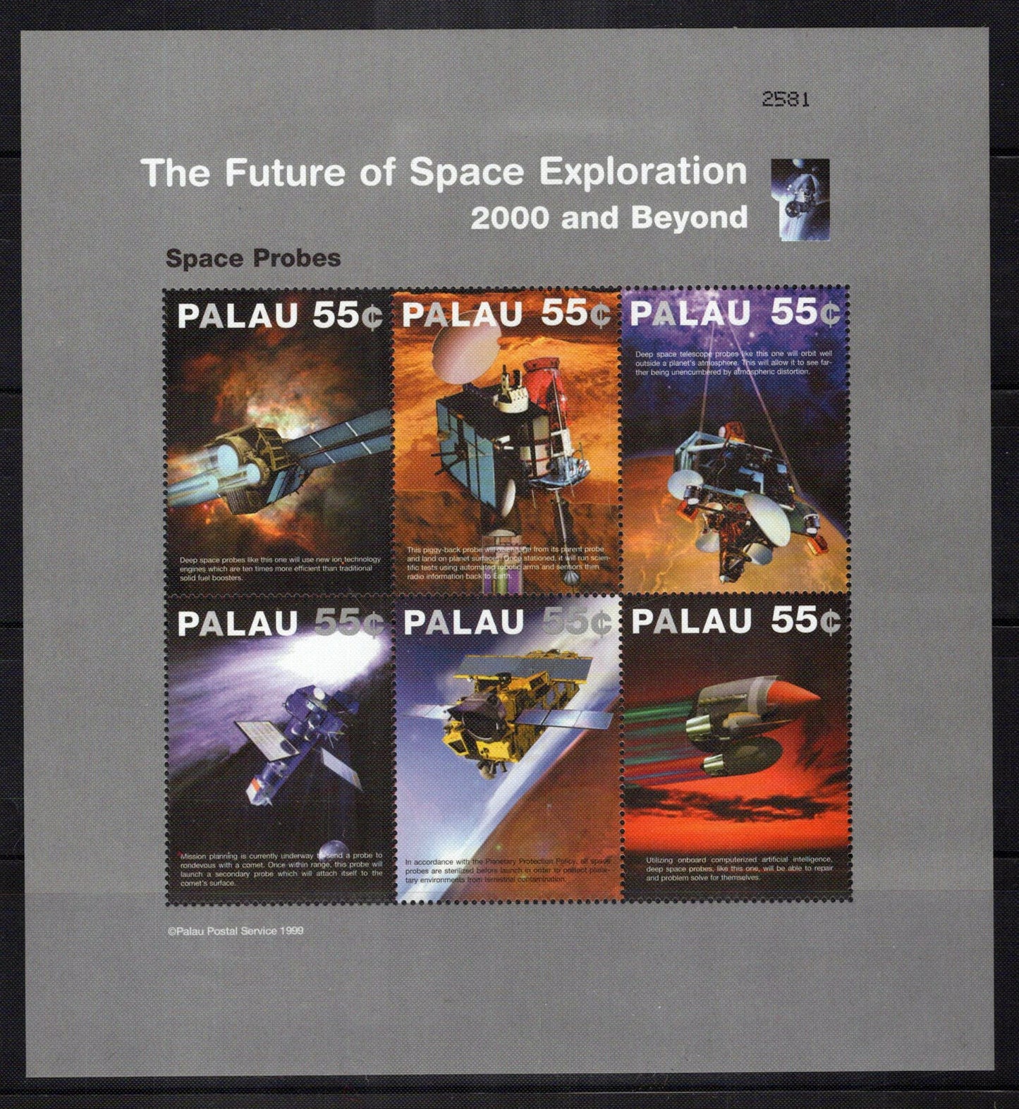 Palau 533-537 MNH Space Exploration Probes