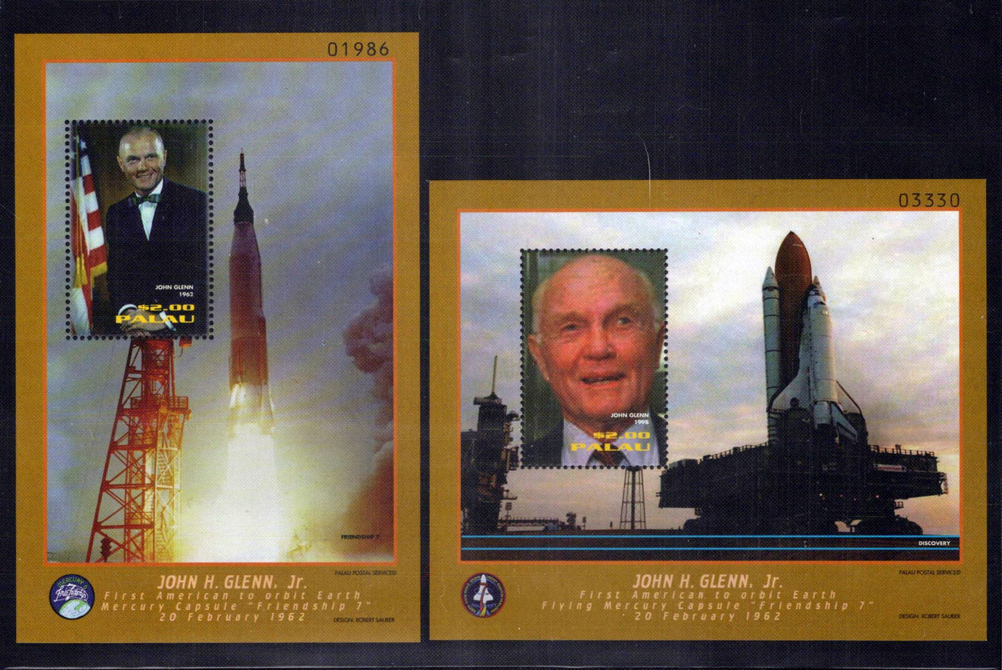 Palau 475-478 MNH John Glenn Space Shuttle