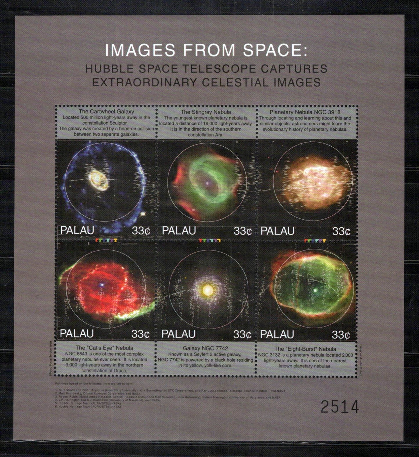 Palau 524-528 MNH Hubble Space Telescope Celestial Images