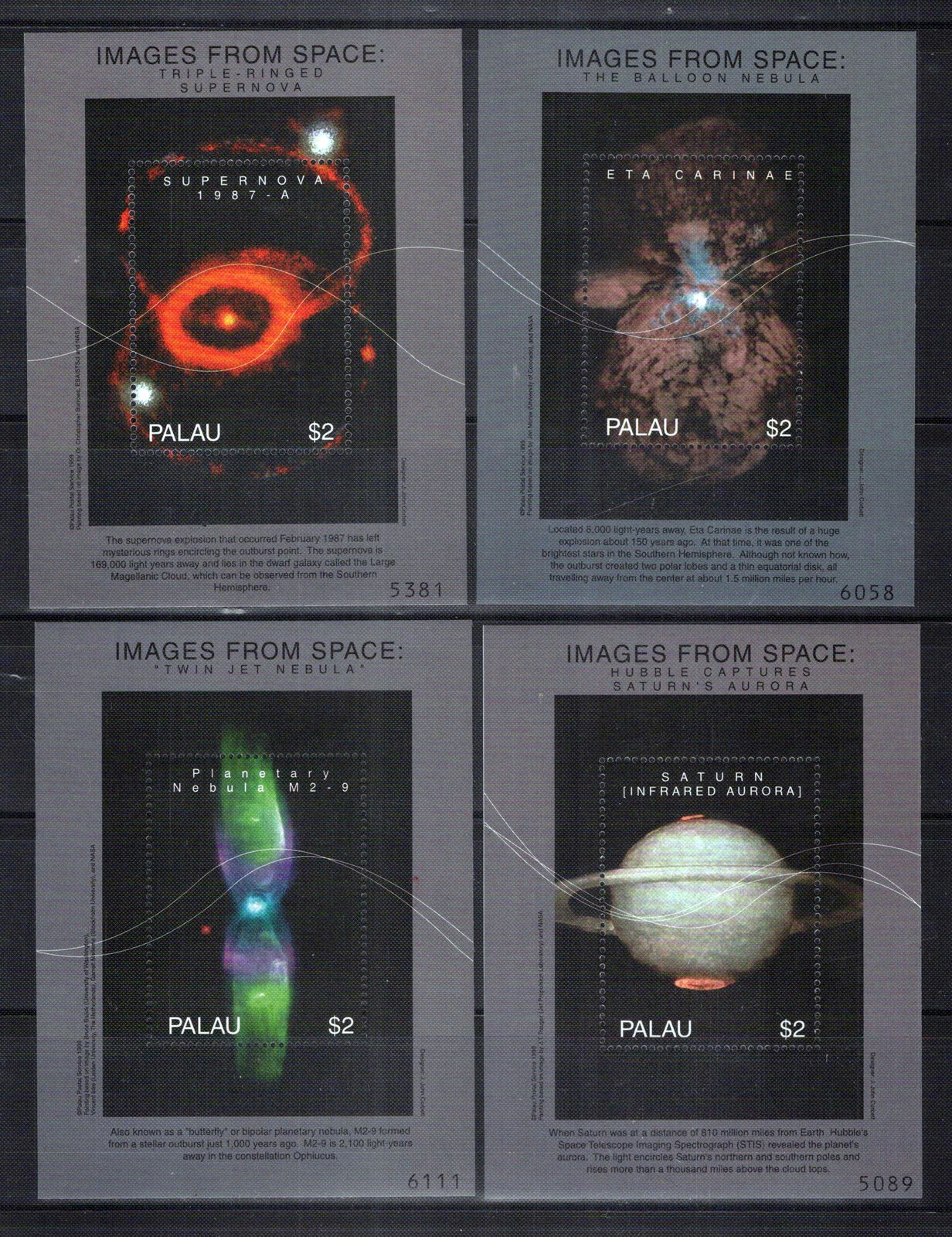 Palau 524-528 MNH Hubble Space Telescope Celestial Images