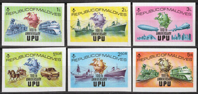 Maldives 496-501 MNH Imperf UPU Ships Trains Transportation ZAYIX 111022S109