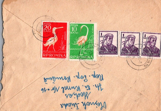 Romania Cover Registered 1958 Letter to Austria Birds