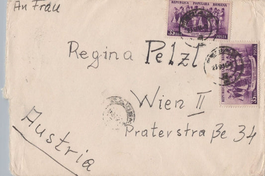 Romania Cover Costumed Dancers on Mail to Austria