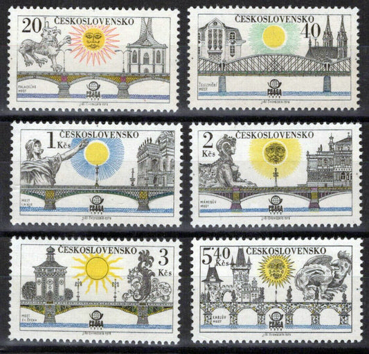 Czechoslovakia 2179-2184 MNH PRAGA '78 Prague Bridges ZAYIX 0224M0057M