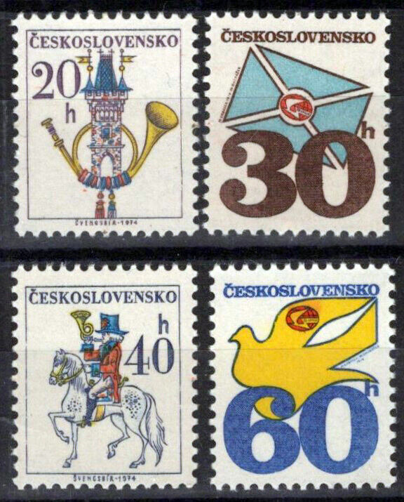 Czechoslovakia 1968-1971 MNH postal service issue, normal paper ZAYIX 0224M0049M