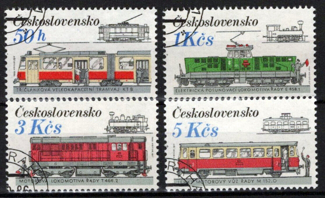 Czechoslovakia 2626-2629 Used CTO Trains Locomotives Streetcars ZAYIX 0224M0070M