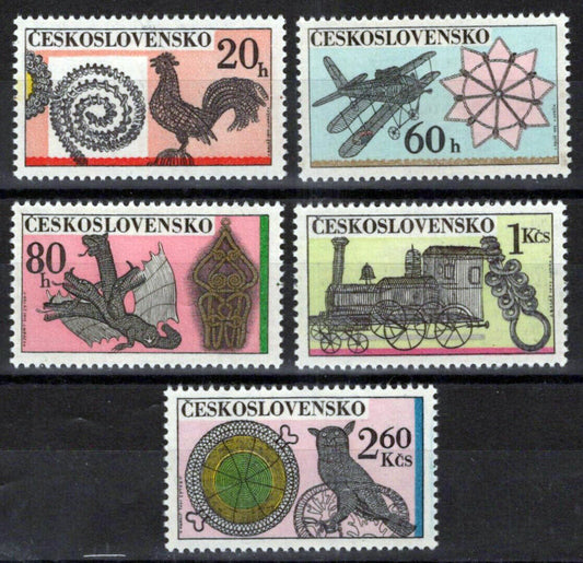 Czechoslovakia 1826-1830 MNH Art Forms of Wire Brids Trains ZAYIX 0224M0065M