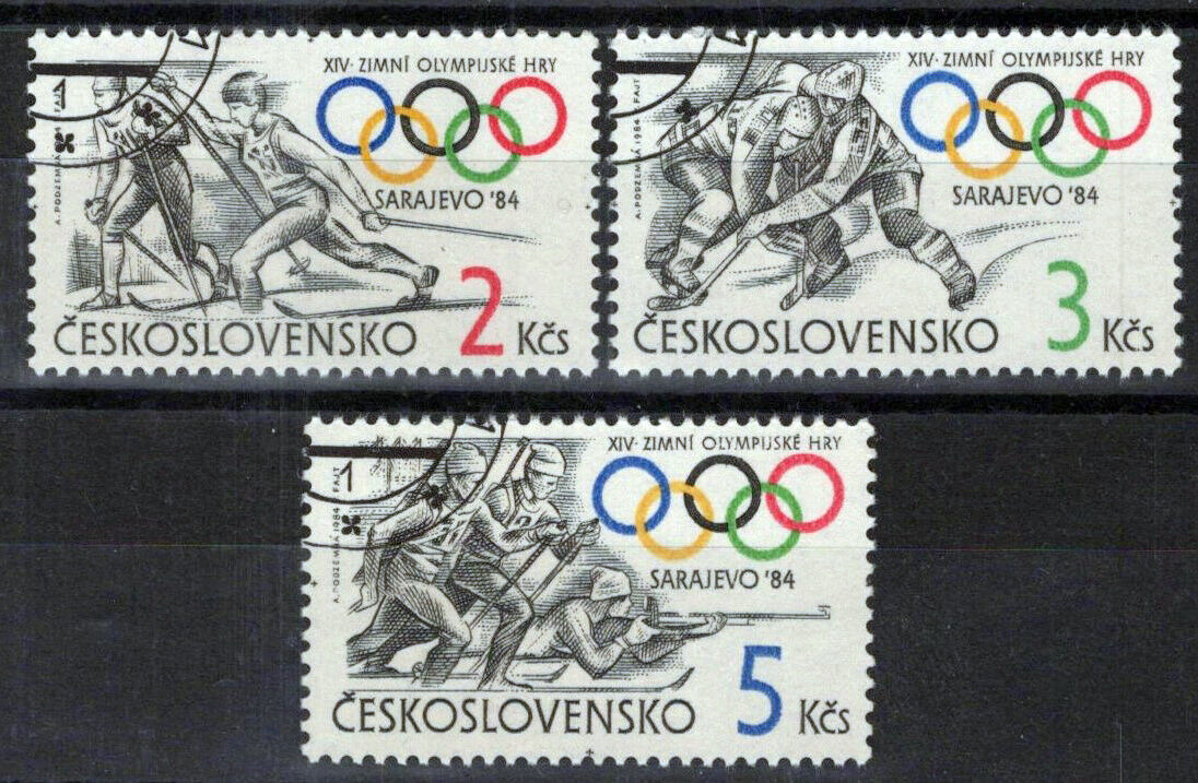 Czechoslovakia 2495-2497 Used CTO Sports Olympics Hockey ZAYIX 0224M0069M