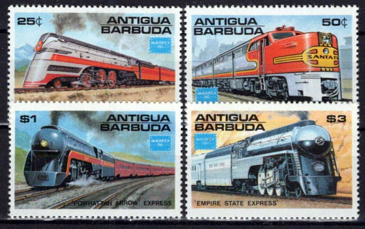 Antigua & Barbuda 934-937 MNH Trains Railroads Transportation ZAYIX 0224S0026