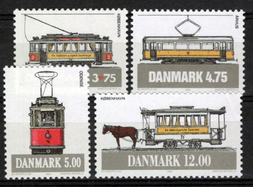 Denmark 1006-1009 MNH Trains Railways Transportation ZAYIX 0224S0042