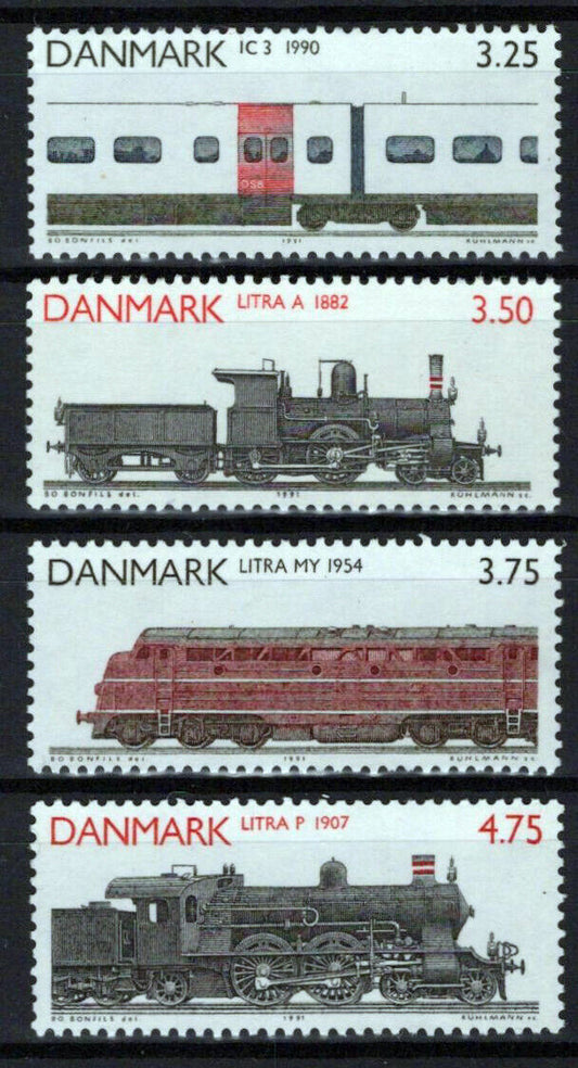 Denmark 932-935 MNH Trains Railroads Locomotives Transportation ZAYIX 0224S0041