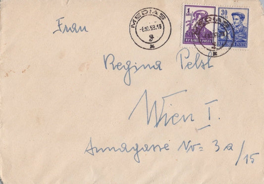 Romania Cover 1958 1.30L Rate Letter to Austria