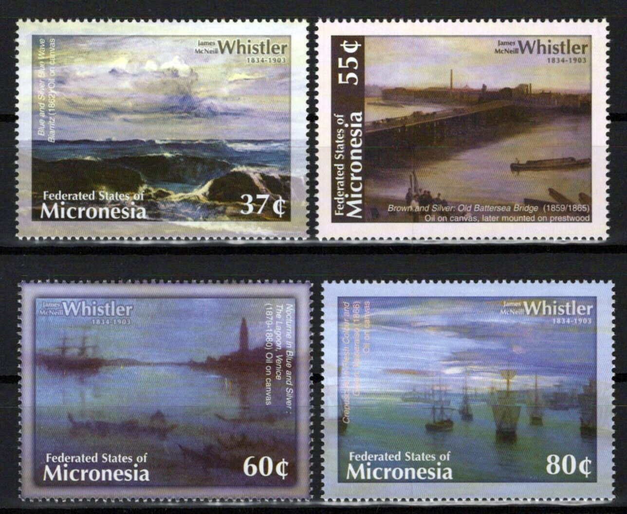 Micronesia 559-562 MNH Paintings Landscapes James  Whistler