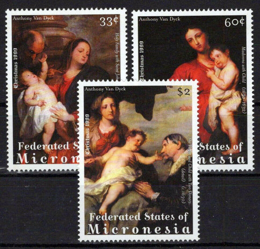 Micronesia 358-360 MNH Christmas Paintings Madonna With Child