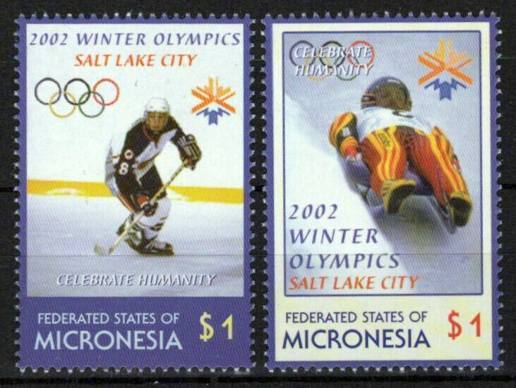 Micronesia 486-487 MNH Olympics Games Sports Ice Hockey Luge