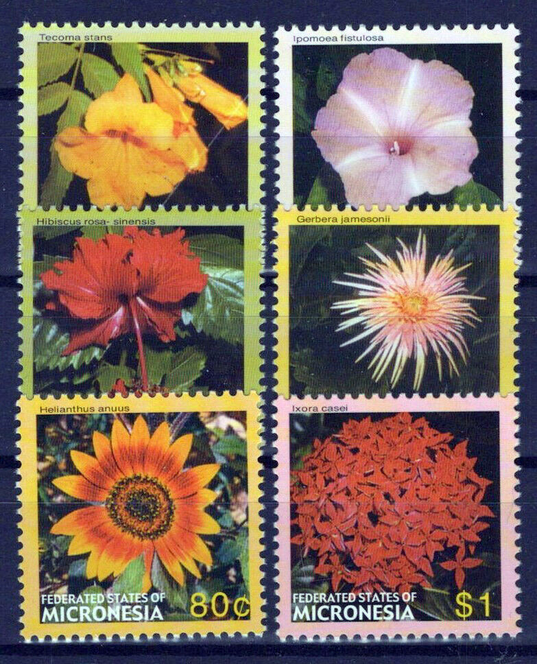 Micronesia 673-678 MNH Flowers Plants Nature Hibiscus