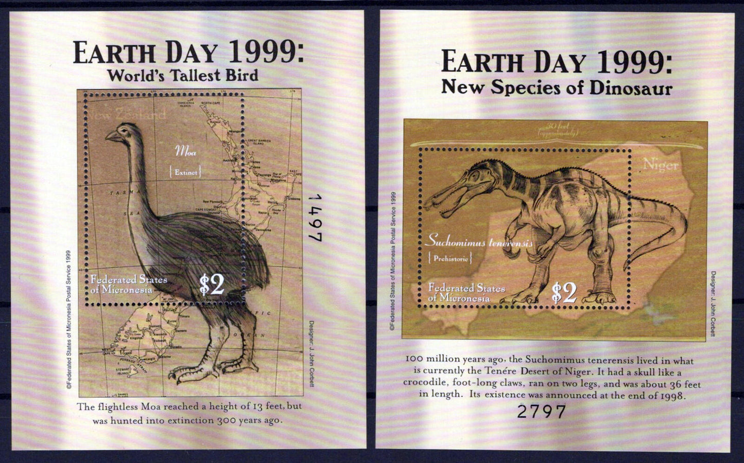 Micronesia 347-349 MNH Endangered & Prehistoric Animals