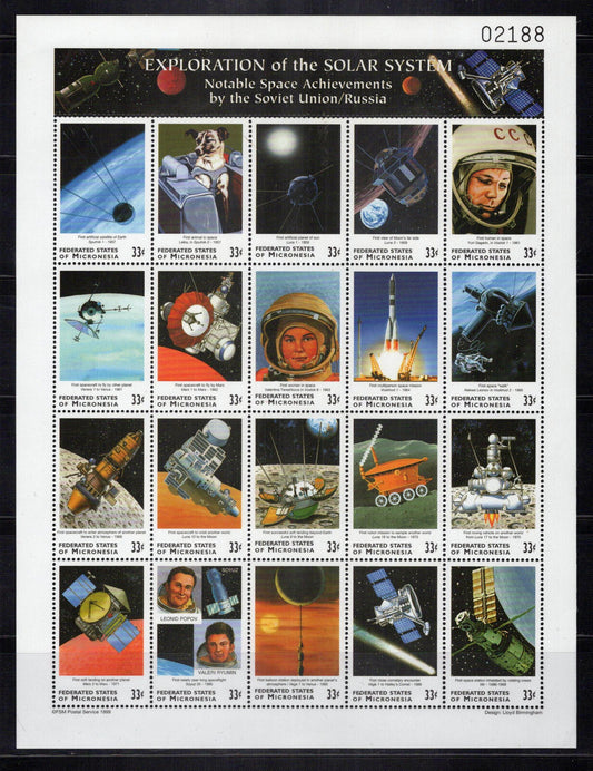 Micronesia 334-336 MNH Space Solar System Rockets Astronauts