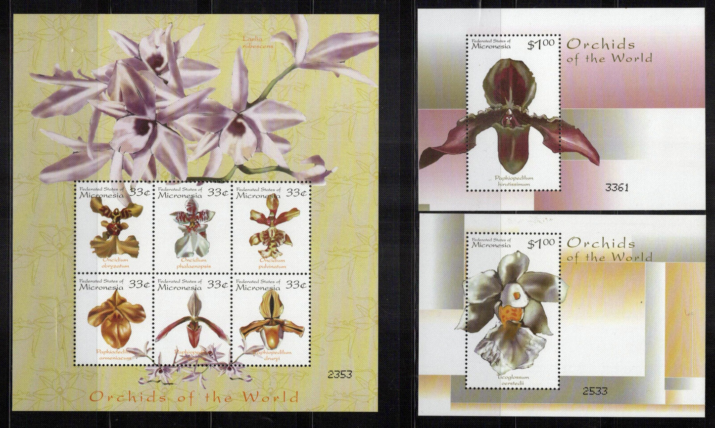 Micronesia 365-369 MNH Orchids Plants Nature Flowers