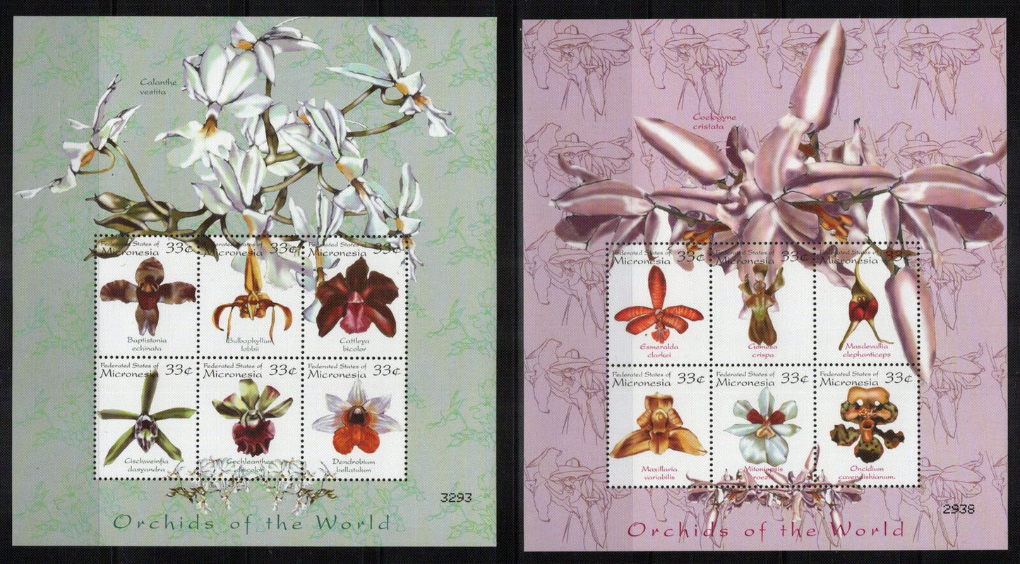 Micronesia 365-369 MNH Orchids Plants Nature Flowers