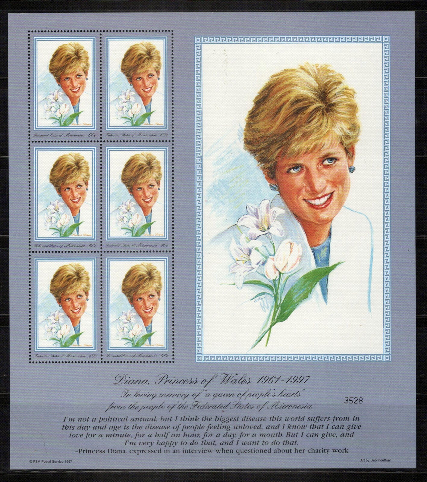 Micronesia 273 MNH Princess Diana In Loving Memory